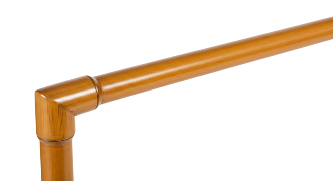 Aesthetic Bamboo Corner Joint Detail in Warm Tones against Plain White Background