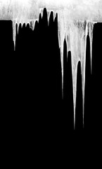 Icicles on a black background