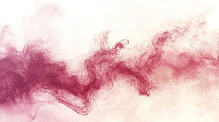 Fototapeta premium Abstract representation of swirling, pink-red smoke on a white background.