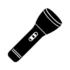 Monochromatic Vector Image of a Modern Flashlight with Side Power Button