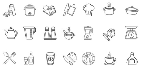 set of kichen tools logo vector icon