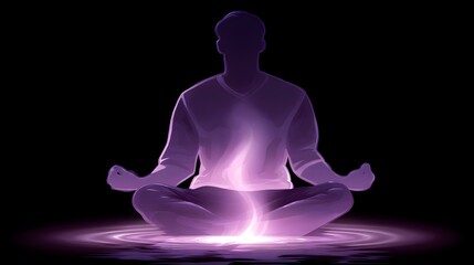 spirit rising from meditating figure with radiant beams