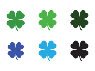 Colorful Clover Icons Set for Graphic Design