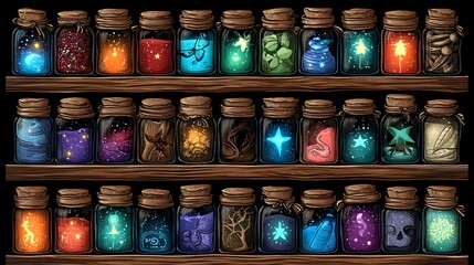 Fototapeta premium with vials of radiant natural elixirs