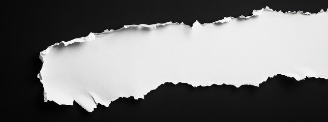 Ripped White Paper on Black Background (1)