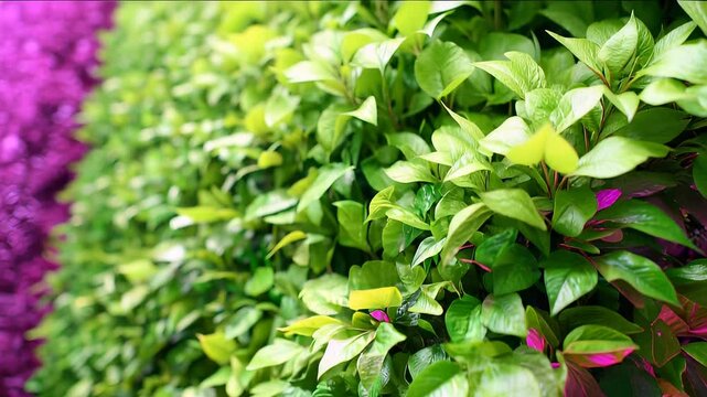 Vibrant Green Foliage Wall