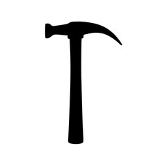 Silhouette image of a classic claw hammer for carpentry projects needs