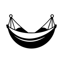Stylized drawing of a hammock hanging gracefully and ready for relaxation