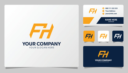 Modern FH logo design clean branding identity perfect for business cards and stationery
