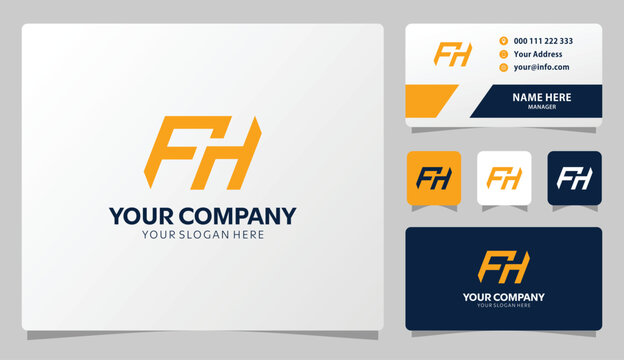 Modern FH logo design clean branding identity perfect for business cards and stationery