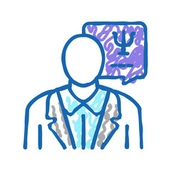 psychologist homecare service icon doodle illustration