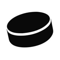 Simple black hockey puck icon on a white background illustration design
