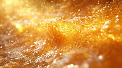 Golden Liquid Splashing