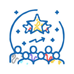 popularity reputation management icon doodle illustration