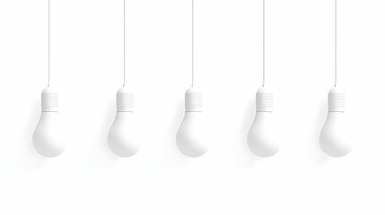 Modern Minimalist White Light Bulbs Hanging in a Bright Room