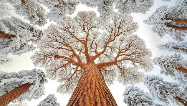 Majestic winter forest canopy - Powered by Adobe