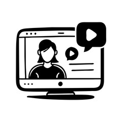 Online Video Course on Computer Screen with Person as Presenter