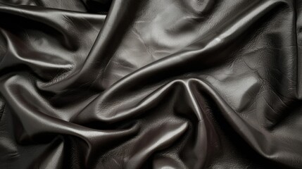 Fototapeta premium Dark brown leather texture closeup fashion apparel material