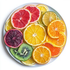 Obraz premium Fresh Fruit Slices on Plate