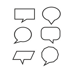 Speech Bubble Vector Set with Minimalist and Hand-Drawn Black Outline Designs, message bubble set
