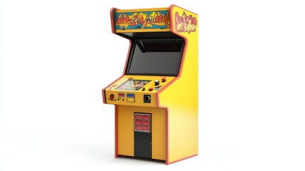 Arcade machine cabinet isolated on white background