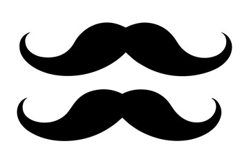 mustaches silhouette set, mustaches black vector collection 