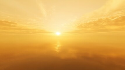 Fototapeta premium Golden sun rises over the serene ocean in beautiful scenic landscape
