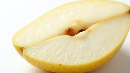 Pear texture, isolated on white background, delicate smooth surface with subtle dimples, ultra-detailed shot