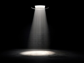 A single, bright spotlight illuminates a crucial piece of evidence amidst darkness - Important Discover Analysis Symbolism Perspective