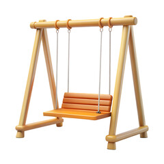 Adorable Wooden Swing Set for Kids' Playtime
