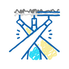 night club lighting equipment icon doodle illustration