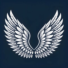 Wings Vector Illustration &ndash; Elegant Feathered Wings Design for Logos, Tattoos, and Fantasy Art