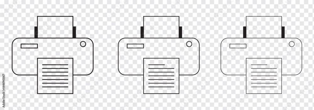 Poster printer icon set vector for web, computer and mobile app.