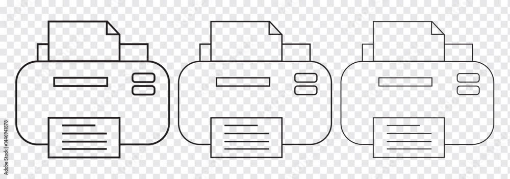 Aufkleber printer icon set vector for web, computer and mobile app.