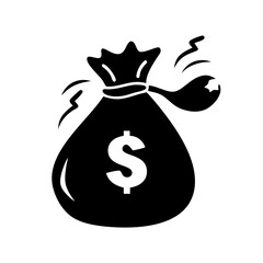 Money bag illustration showing wealth and earnings with dollar sign displayed