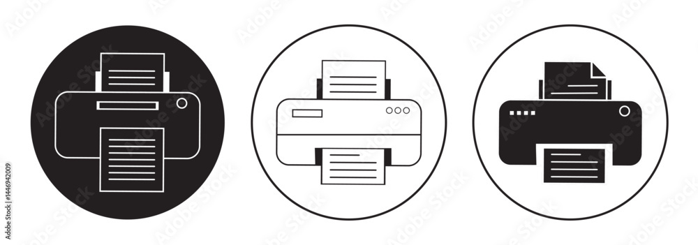 Poster printer icon set vector for web, computer and mobile app.