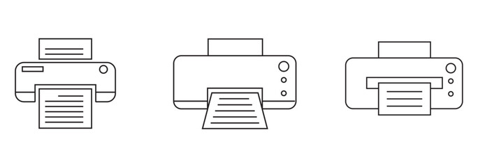 Print icon set illustration. printer sign and symbol.