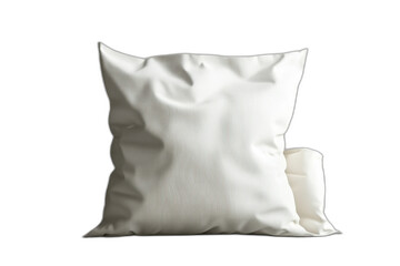 White pillow with pillow cover isolated on transparent background.
