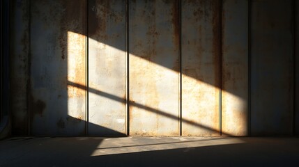 Metal wall sunlight shadow