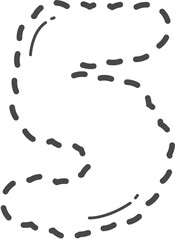 Dotted cute number tracing. Number 5.