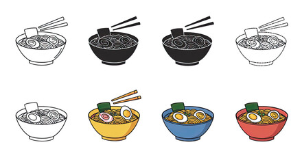 Noodle Bowl Illustration With Transparent Background