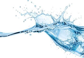 fresh water splash isolated on white or transparent png,Dynamic Clear Water Splash Isolated on White Background for Refreshing Beverage Advertisements and Clean Design Projects, High-Quality Image .