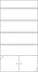 Dotted line of home furniture. Bookshelf.