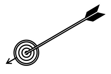 Arrow Aim On Target silhouette vector illustration