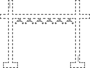 Dotted line of home furniture. Drying stand.