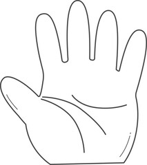 Doodle hand for coloring.