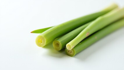 Fototapeta premium Organic Lemongrass (Cymbopogon flexuosus) Fresh Sticks, Healing Herb for Wellness, Detox, and Cooking