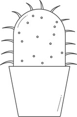 Simple cactus illustration for coloring.