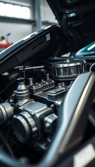 Fototapeta premium close up of the engine of a car