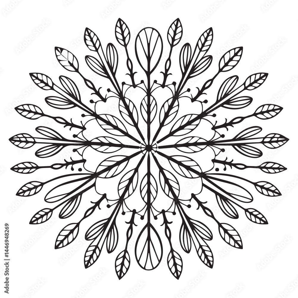 Poster circular pattern in the form of a mandala.